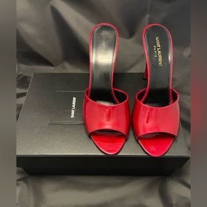 Yves Saint Laurent - “LA 16” Red Heeled Mules. Womens 39